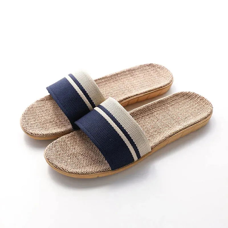 36-45 Plus Size Women'S Slippers Flat Sandals Linen Lightweight Casual Summer Slippers Women For Home Free Shipping