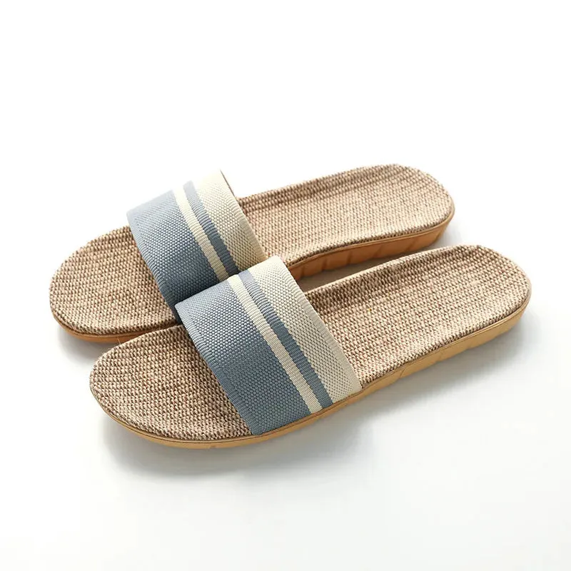 36-45 Plus Size Women'S Slippers Flat Sandals Linen Lightweight Casual Summer Slippers Women For Home Free Shipping