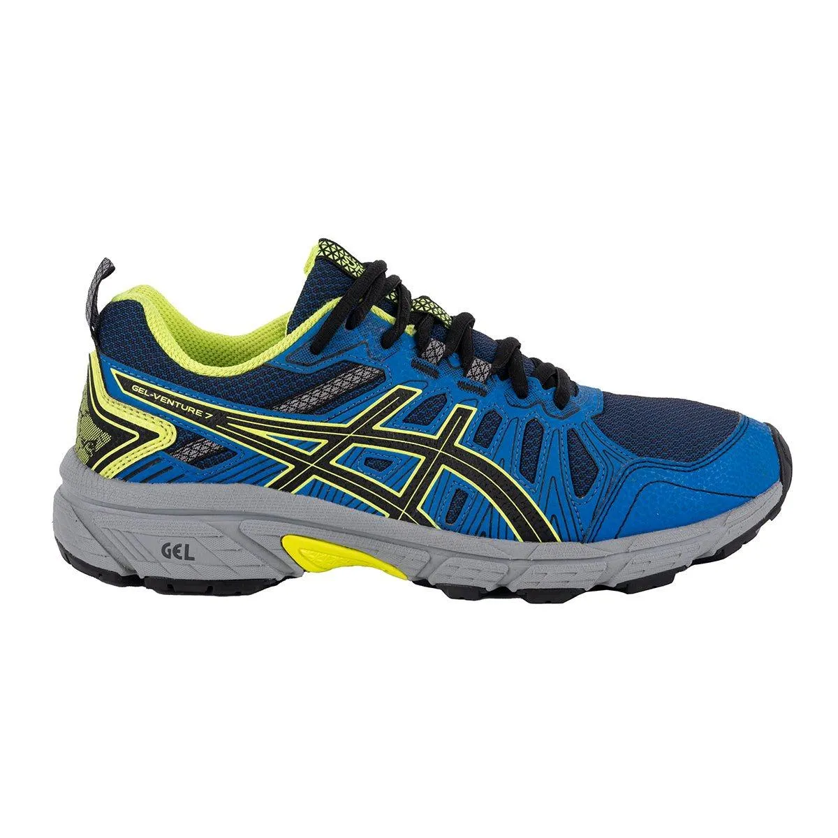 Asics Gel Venture 7 Running Sport Shoes Leather Blue Colour For Kids