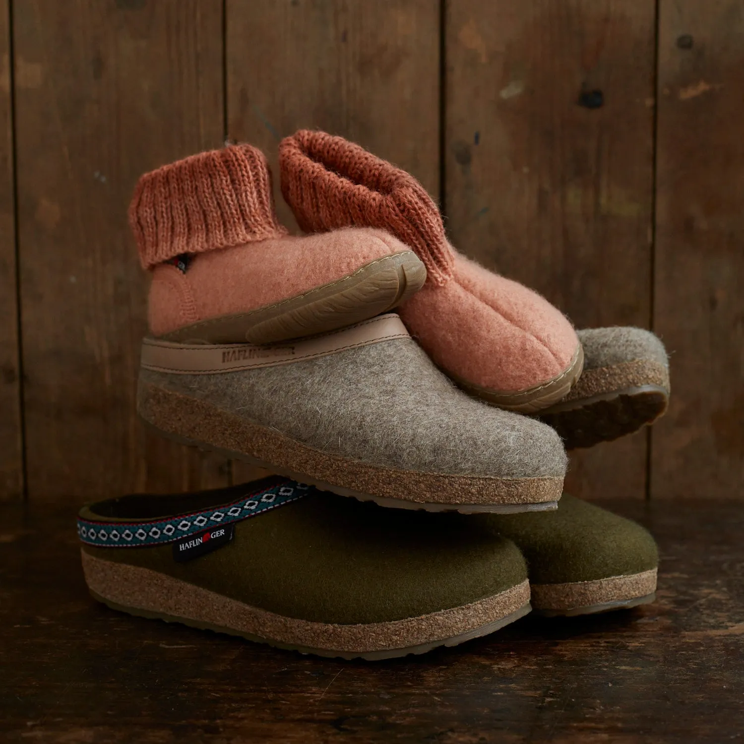 Boiled Wool Yuki Slipper Boot - Antique Rose