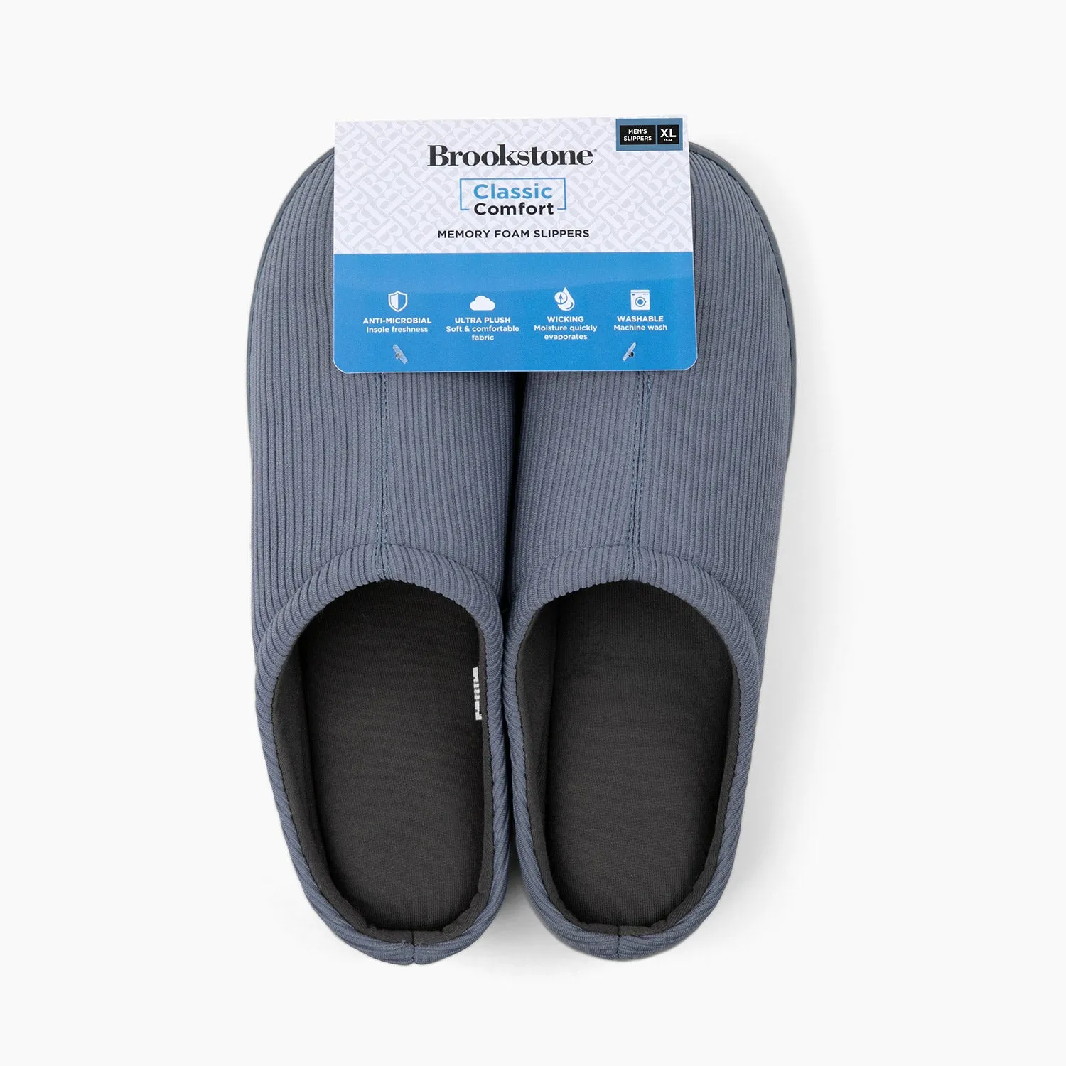 Brookstone Classic Comfort Memory Foam Slippers - Men's