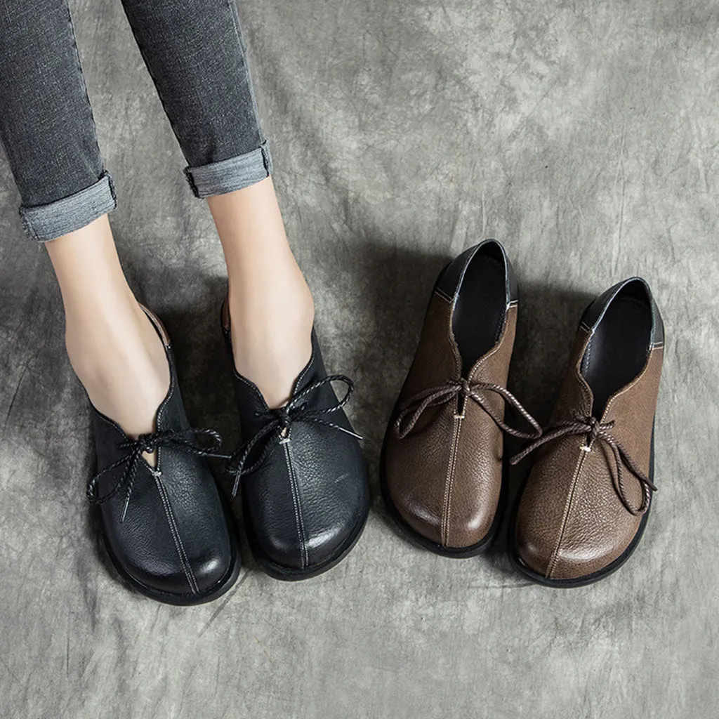 Casual Comfortable Leather Flat Shoes | Gift Shoes