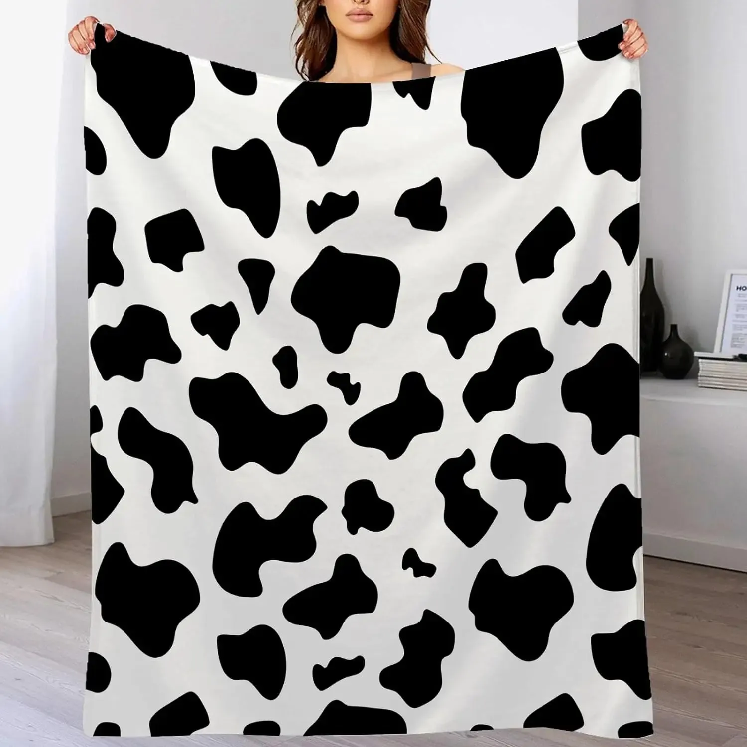 Cow Print Flannel Blanket