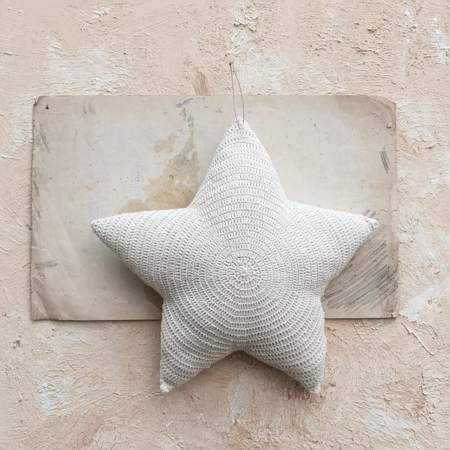 Crocheted Star Shaped Pillow