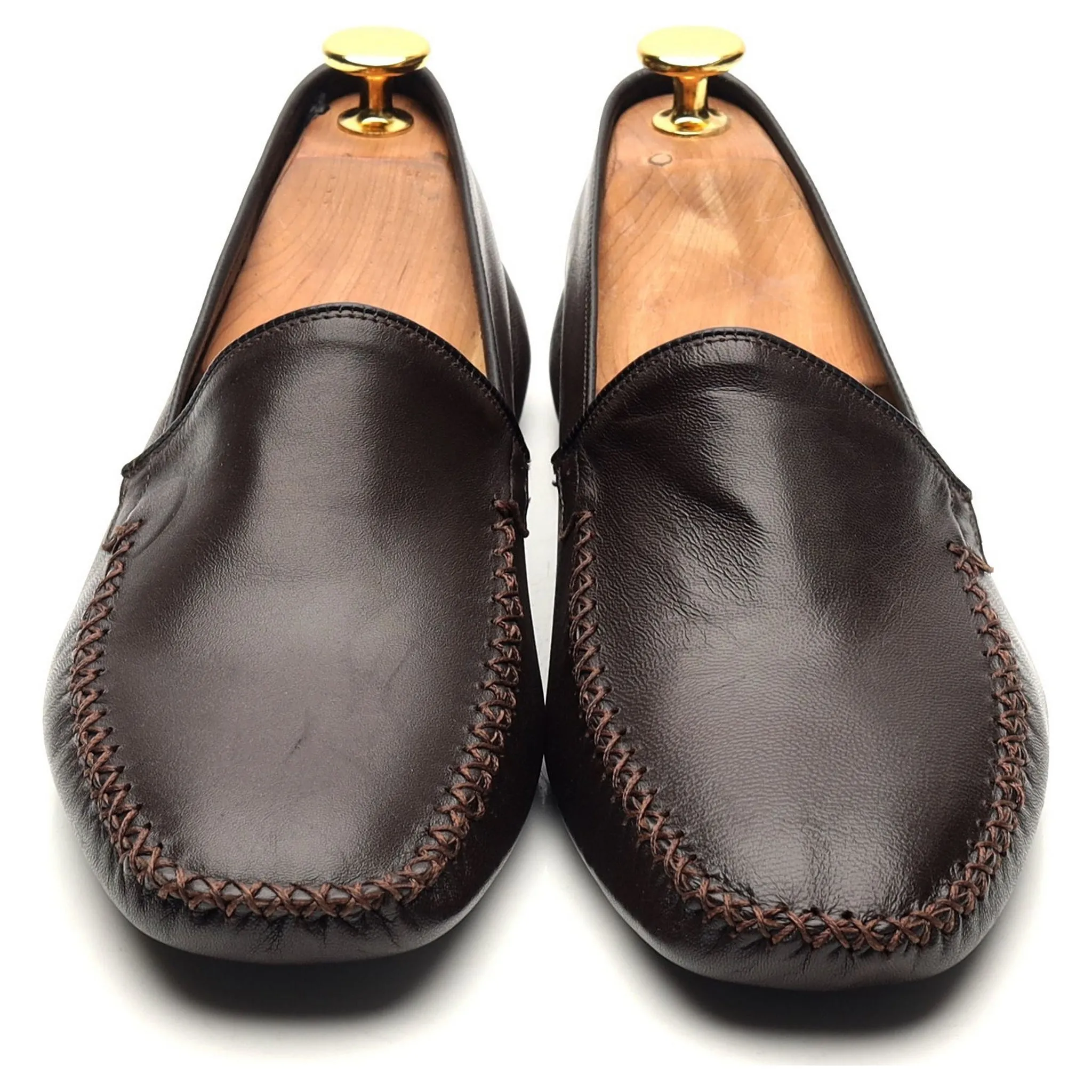 Dark Brown Leather Slippers UK 6 F