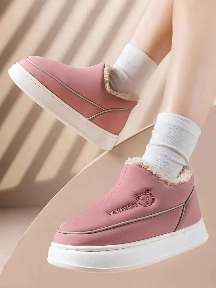 Fleece-lined Indoor Platform Shoes