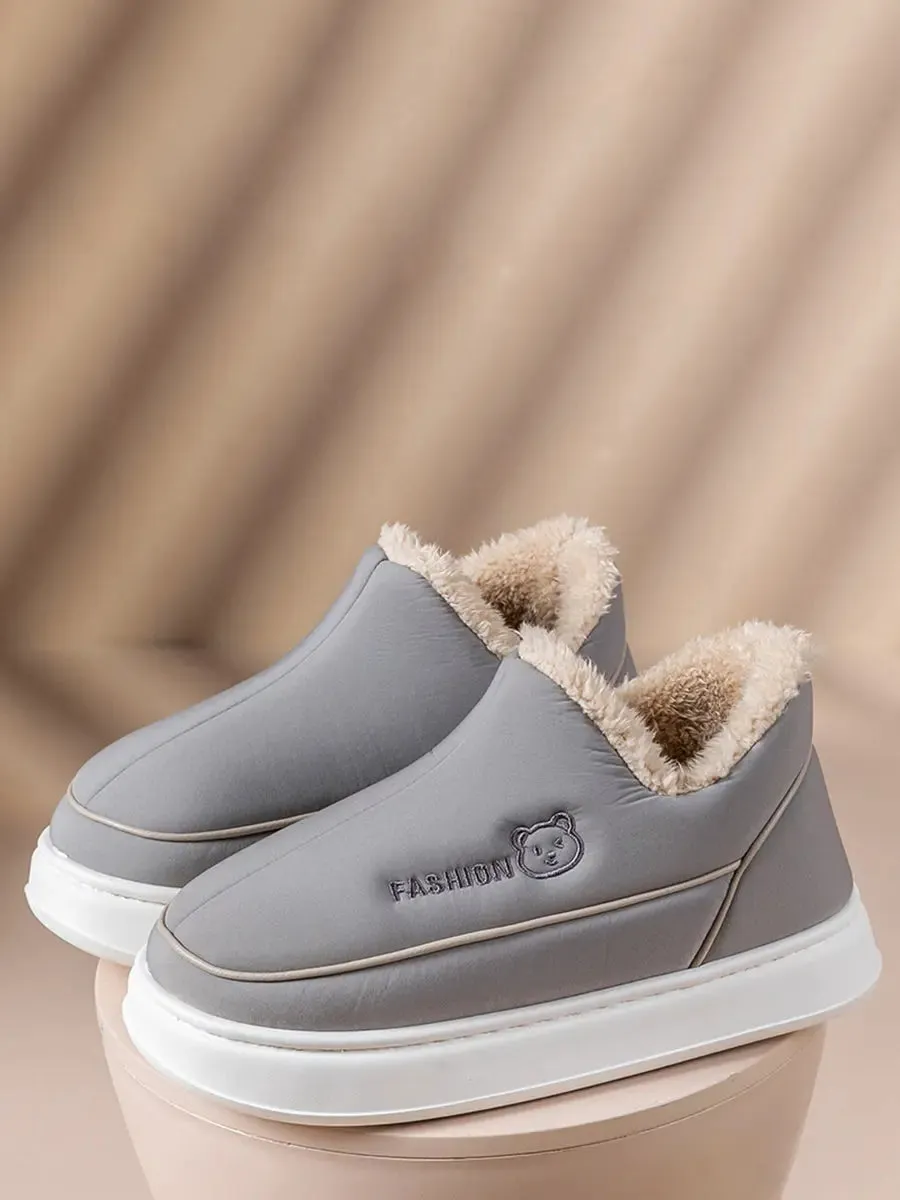 Fleece-lined Indoor Platform Shoes