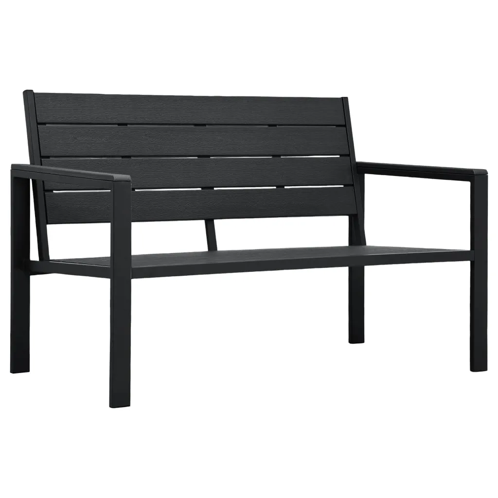 Garden Bench 120 cm HDPE Black Wood Look