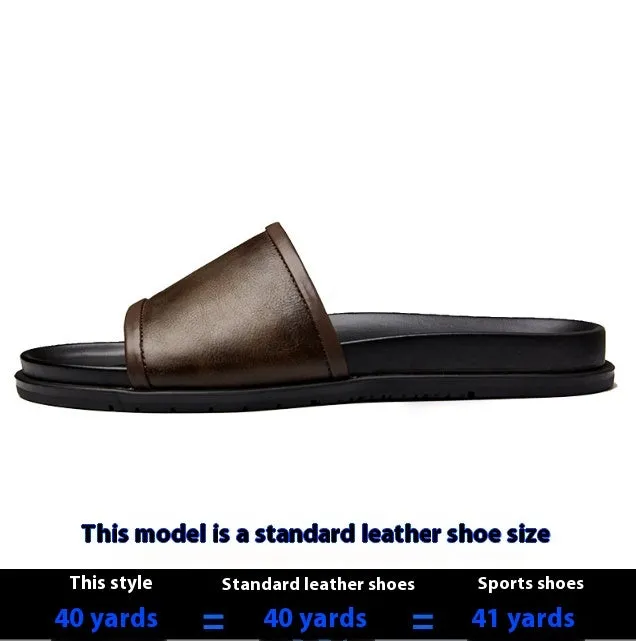 Genuine Leather Men's Summer Slippers | Outdoor Non-Slip Casual Footwear