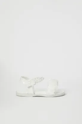 Girls White Pearl Detail Sandal