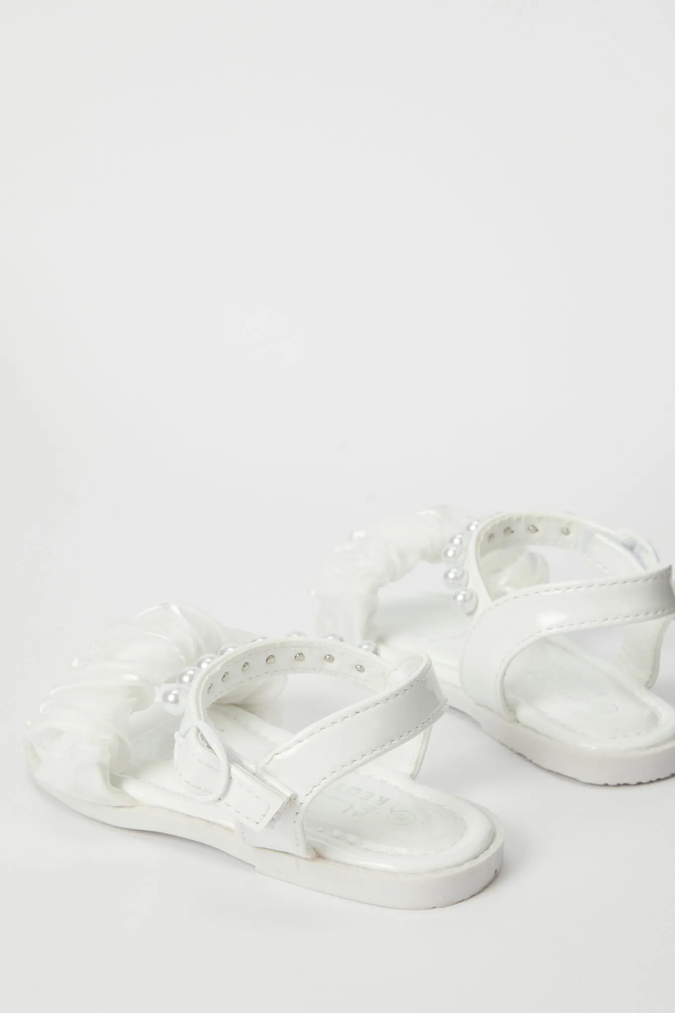 Girls White Pearl Detail Sandal