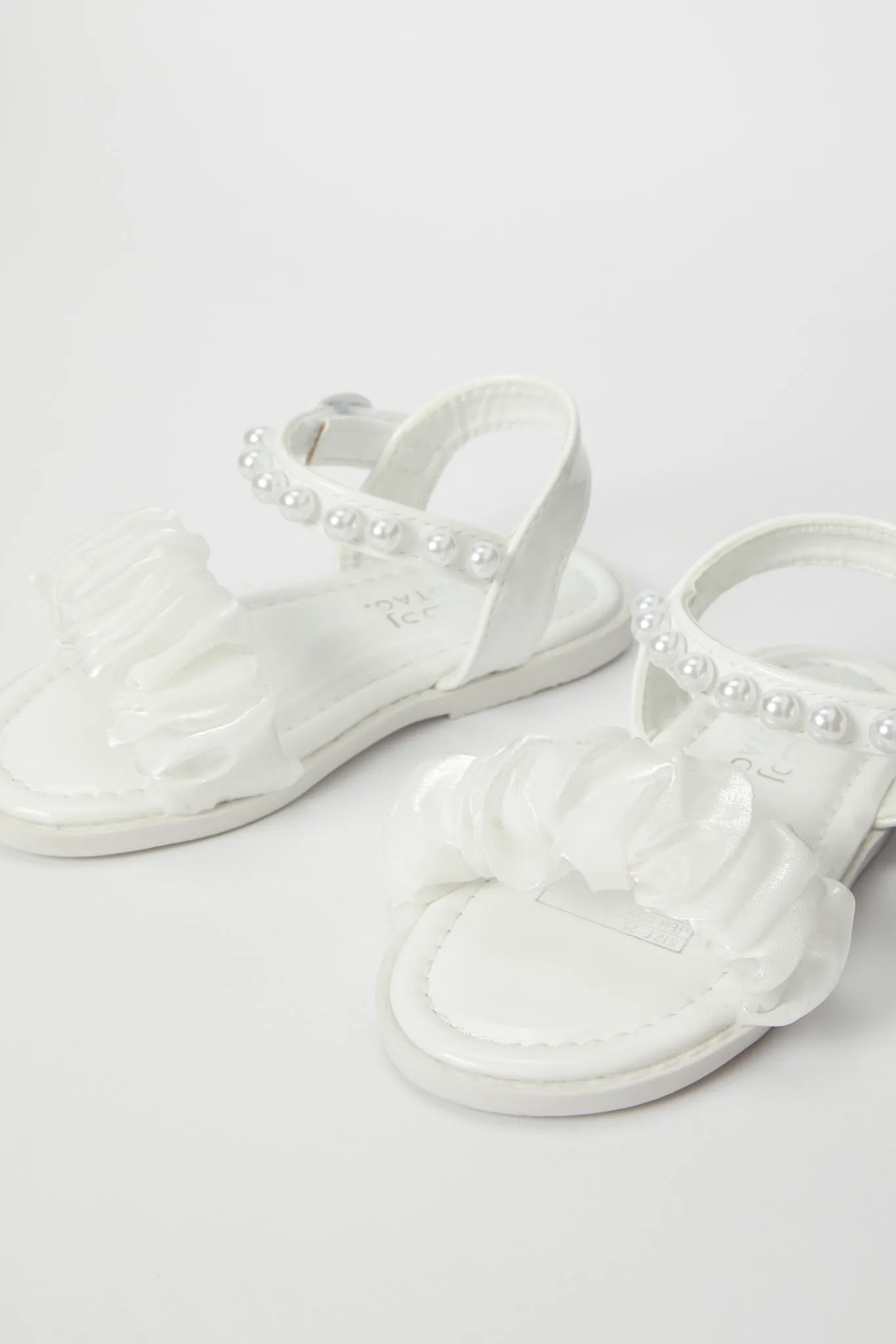 Girls White Pearl Detail Sandal