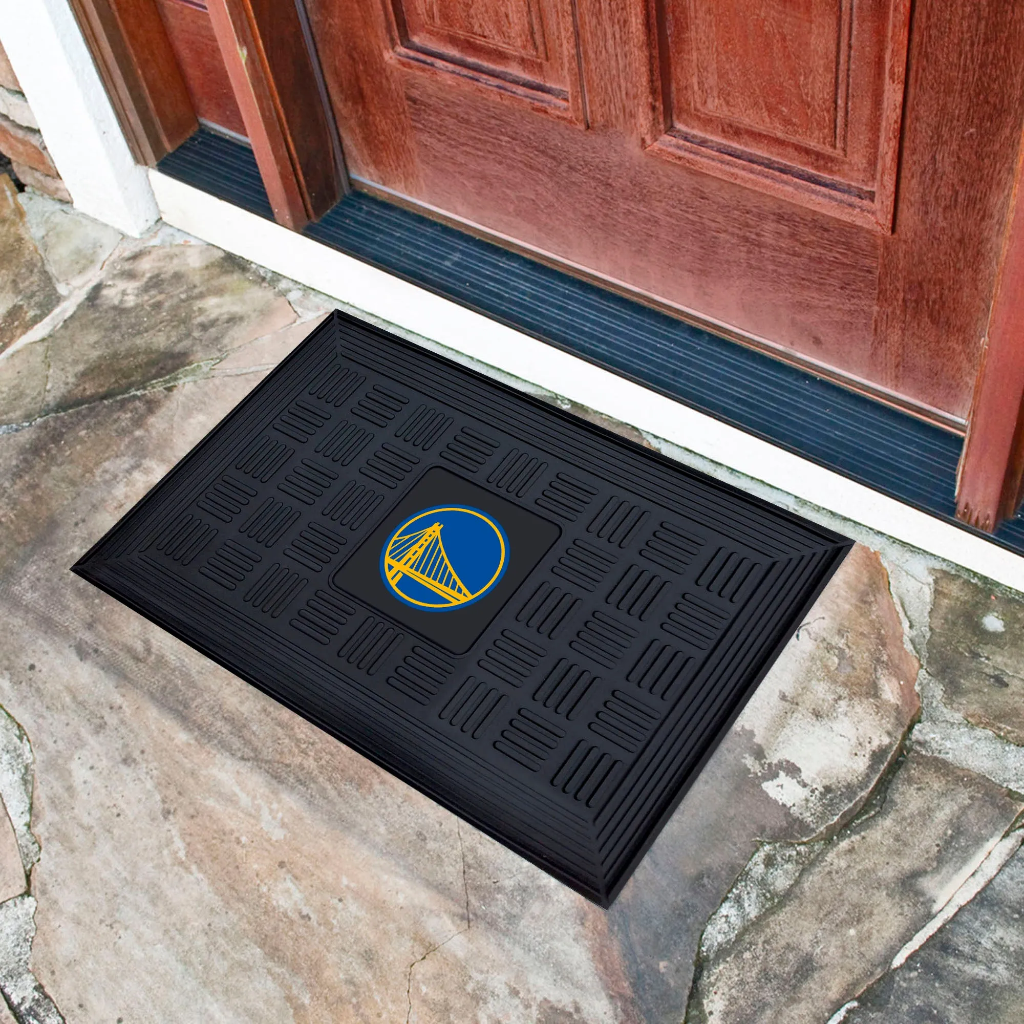 Golden State Warriors Heavy Duty Vinyl Medallion Door Mat - 19.5in. x 31in.