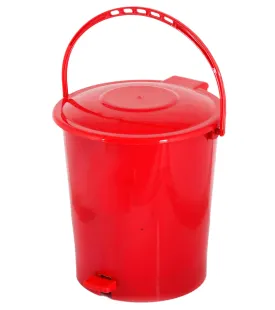 Heart Home Plastic Pedal Dustbin/Wastebin With Handle, 10 Liter (Red)-47HH0923