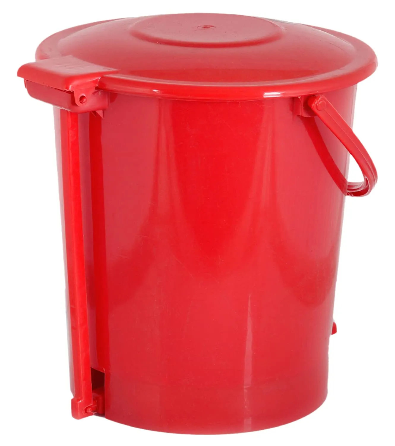 Heart Home Plastic Pedal Dustbin/Wastebin With Handle, 10 Liter (Red)-47HH0923