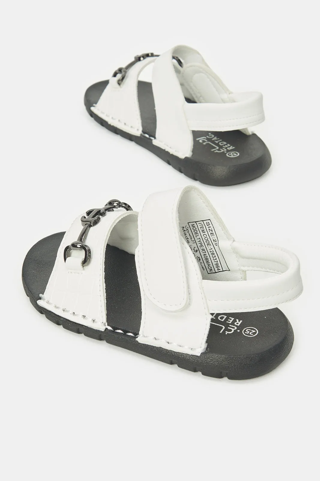 Infant Boys White Embellished Sandal