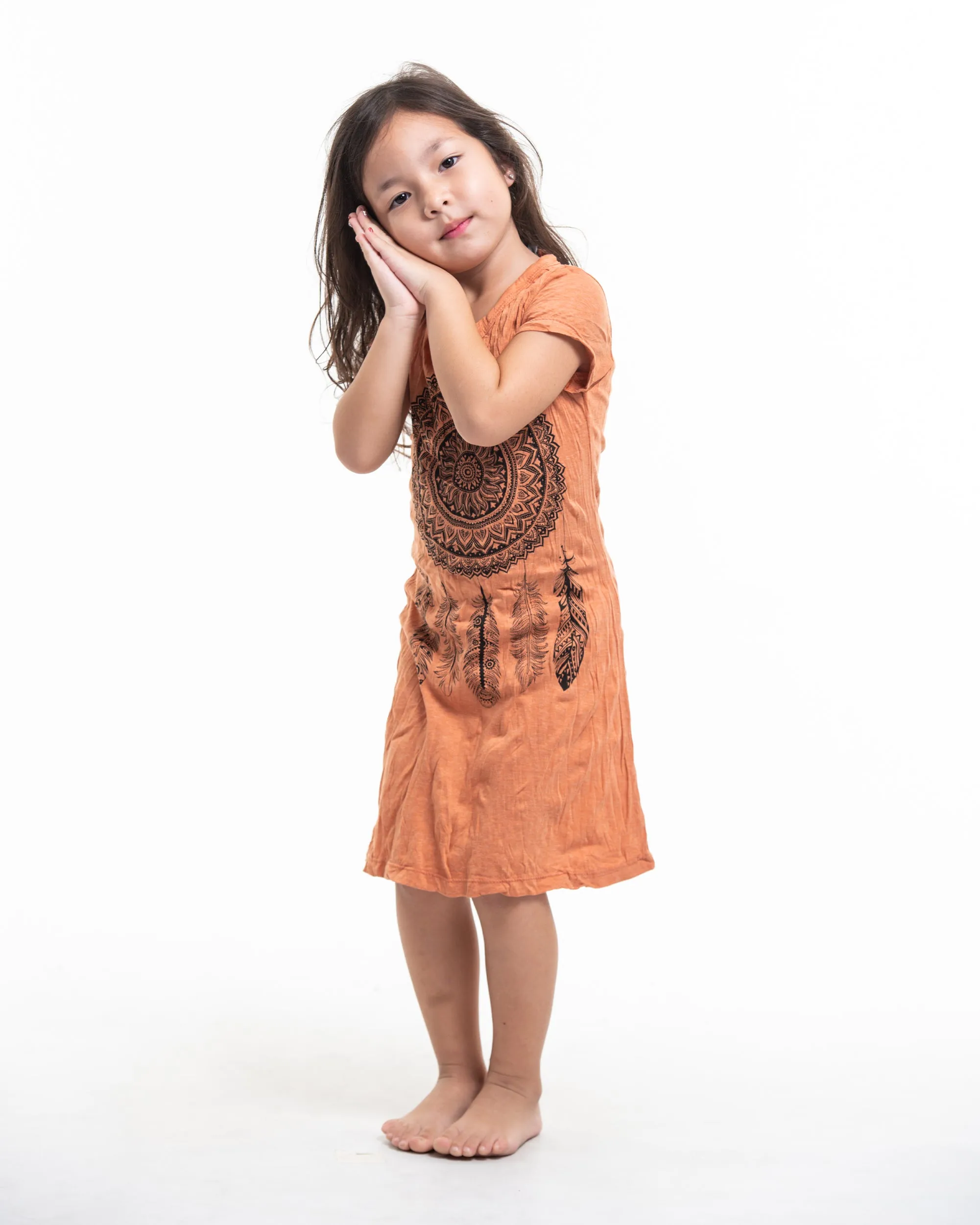 Kids Dreamcatcher Dress in Orange