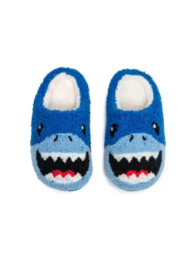 Kids Shark Slippers - Blue: BIG KIDS 1-3