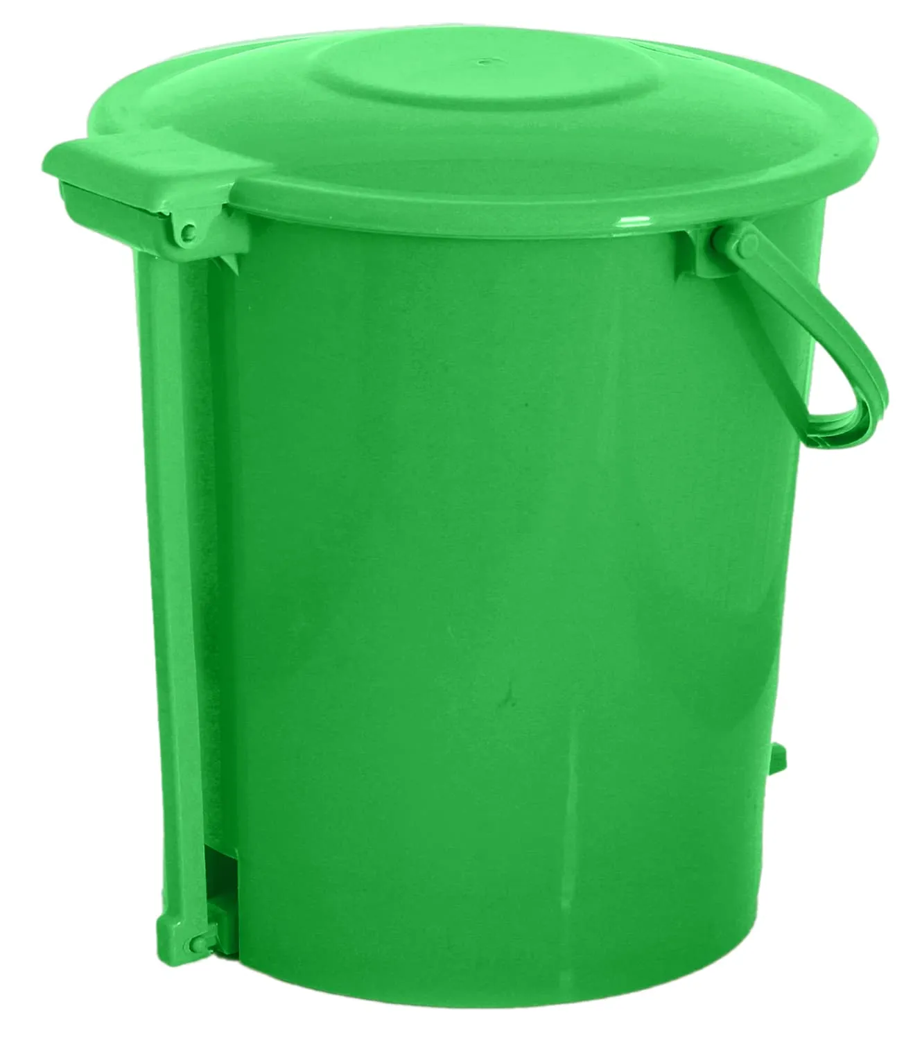 Kuber Industries Plastic Pedal Dustbin/Wastebin With Handle, 10 Liter- Pack of 2 (Green)-47KM0913