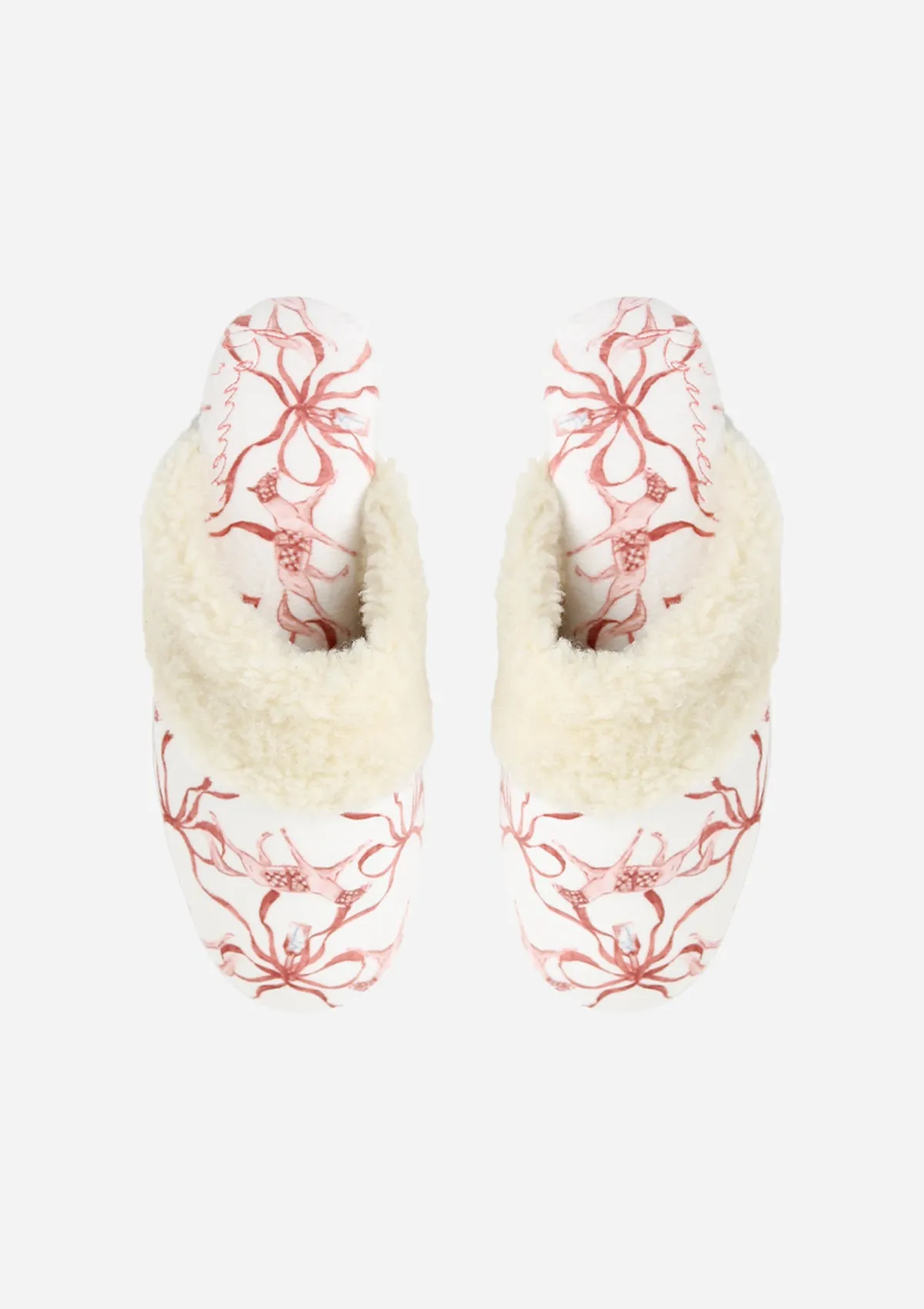 Lucky Ribbon Slippers | Red & White