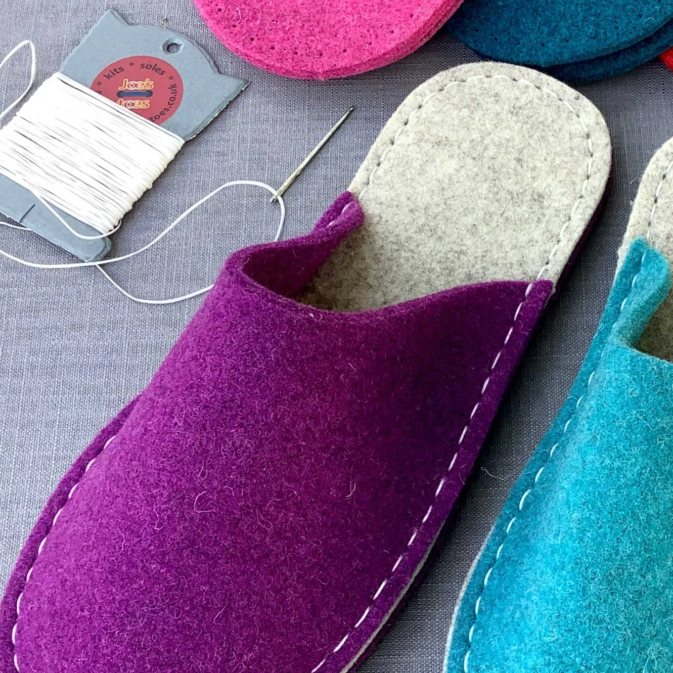 Make your own Felt Slipper Kit with Vinyl Outsoles