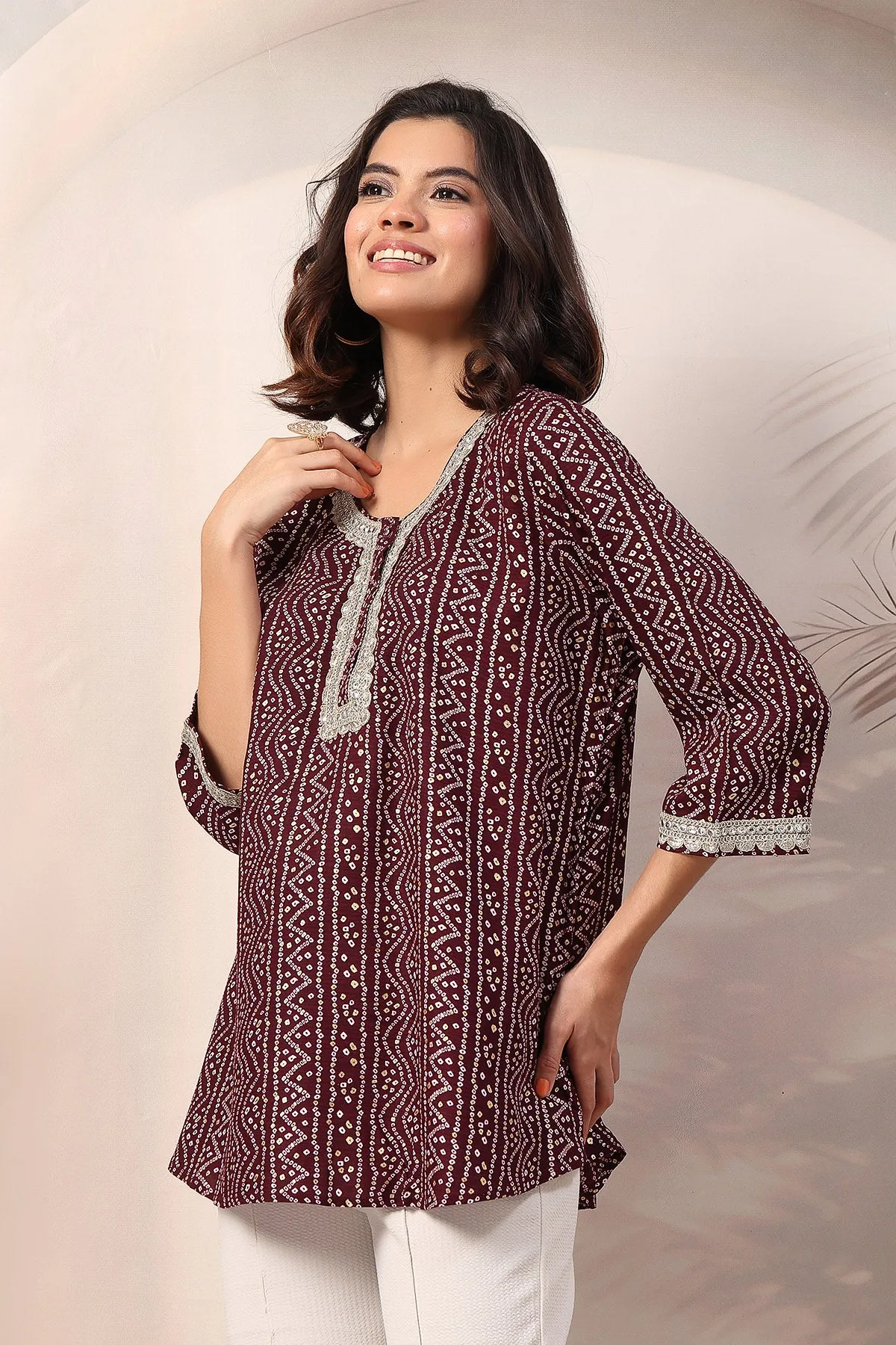 Maroon Elegant Essence Zipless Maternity Feeding Top