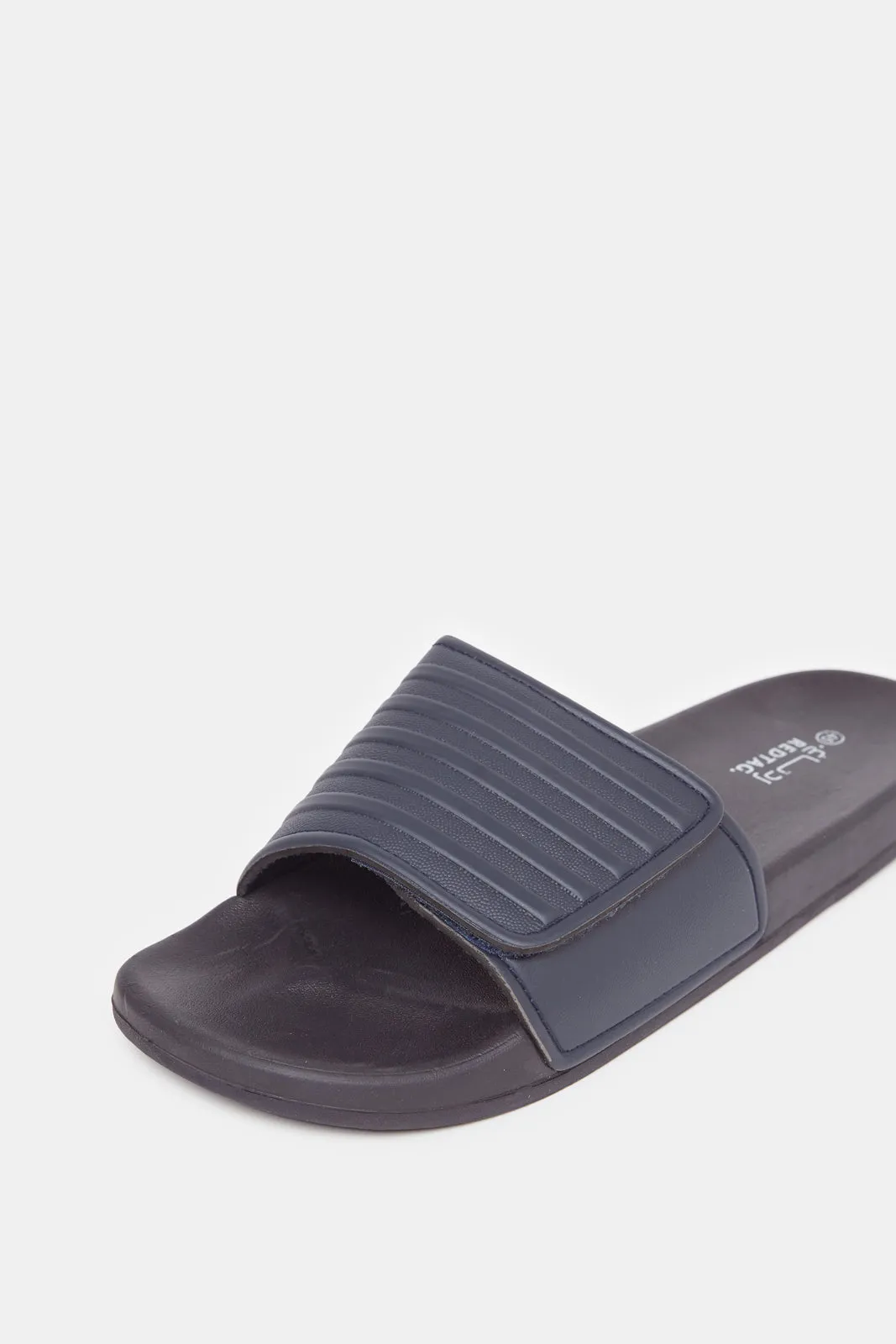 Men Navy Velcro Slide