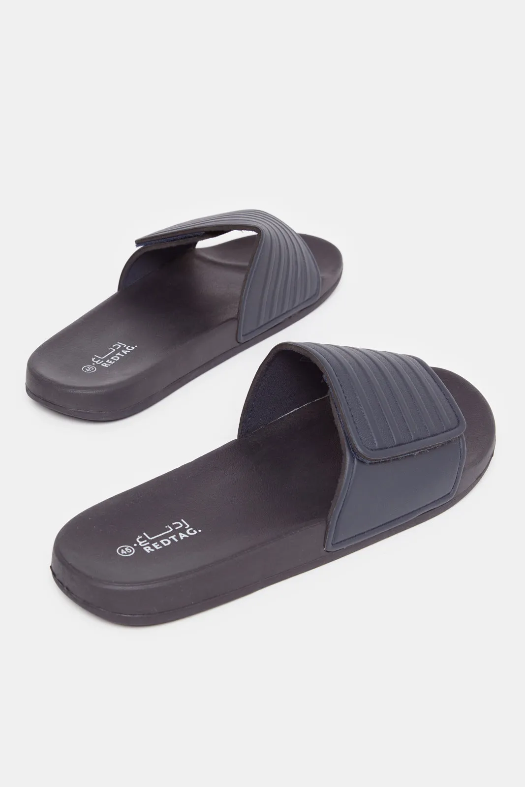 Men Navy Velcro Slide