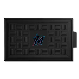 Miami Marlins Heavy Duty Vinyl Medallion Door Mat - 19.5in. x 31in.