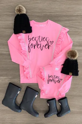 Mom & Me - "Besties Forever" Pink Zipper Top