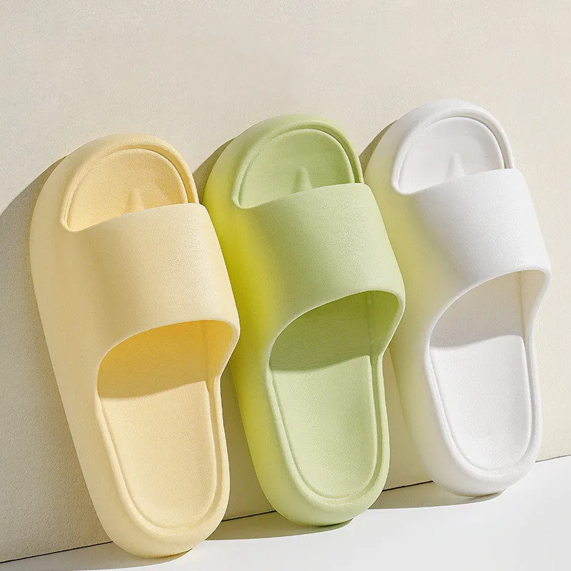 Non-slip Floor Bathroom Home Slipper For Women Men's Solid Thick-soled