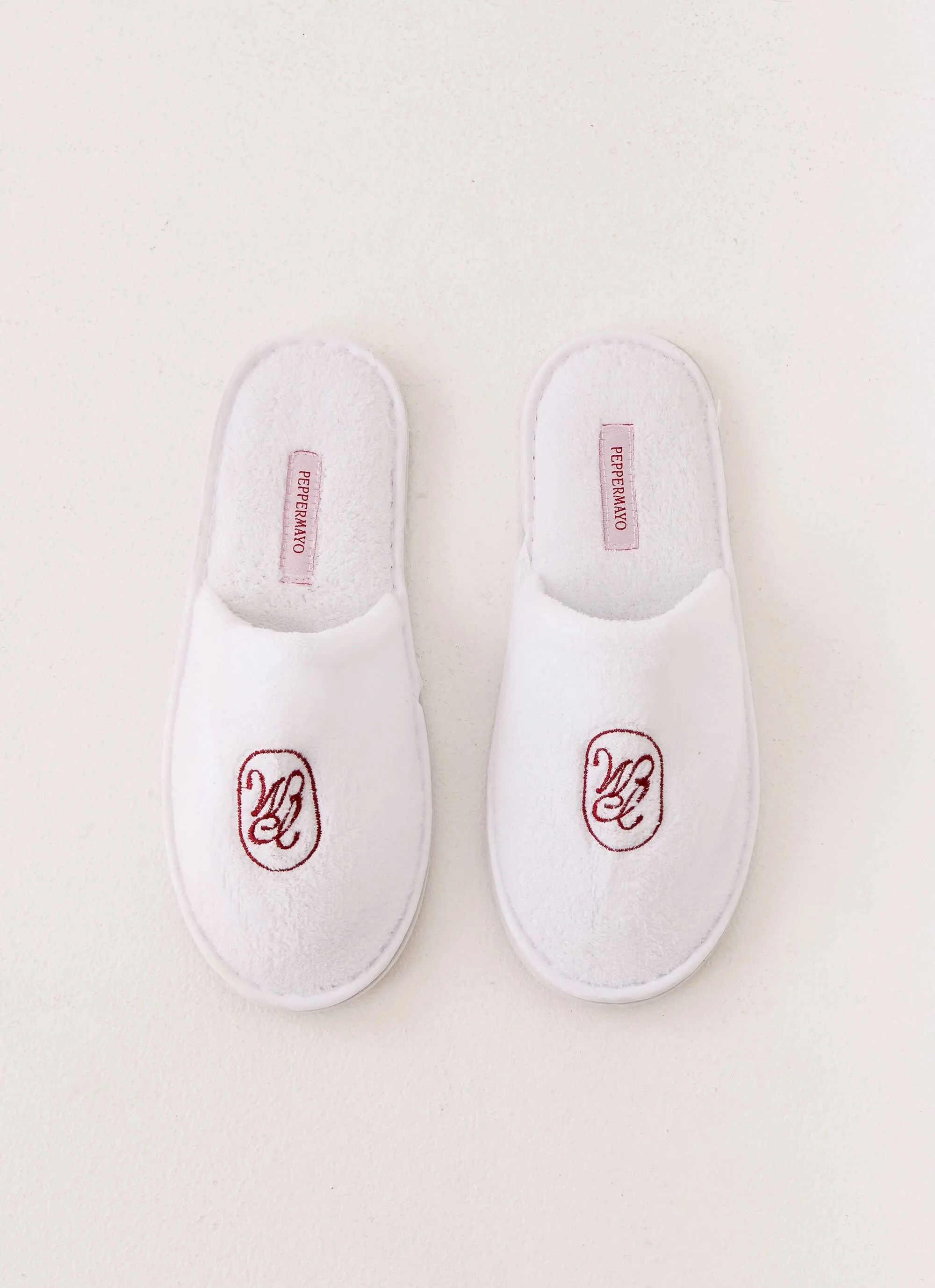 Peppermayo Branded Slippers - White