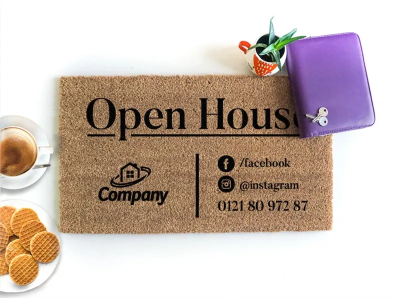 Personalized Open House Doormat, Custom Company Door Mat, Closing Gift,  Welcome Mat, Housewarming Gift, New Home Gift