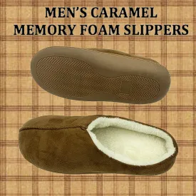 Serenis Men's Memory Foam Slippers, Taupe- Small (6-7)