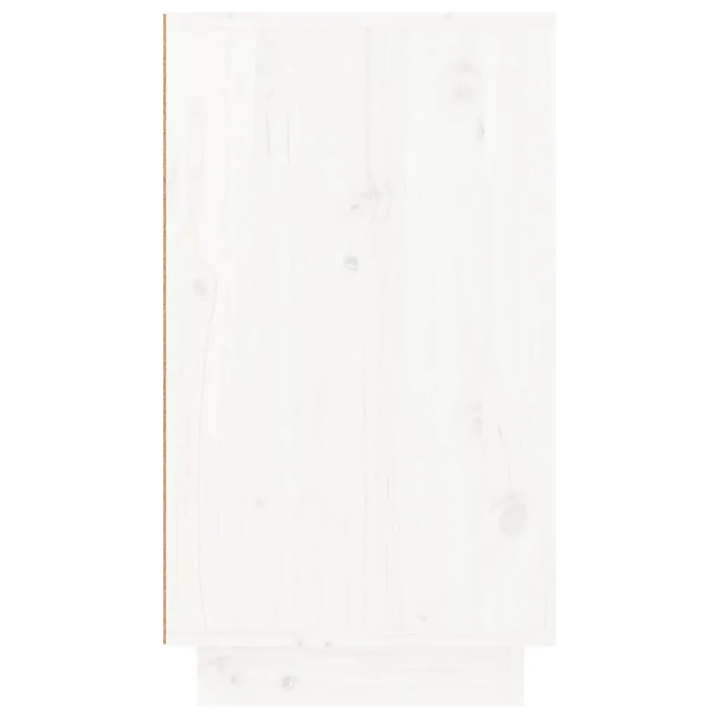 Shoe Cabinet White 110x34x61 cm Solid Wood Pine