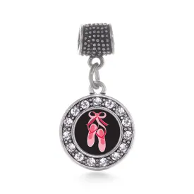 Silver Ballerina Slippers Circle Memory Charm