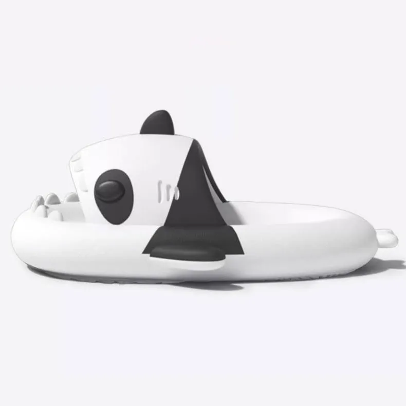 The Panda Charms Design Shark Slippers Slides Unisex Sizing