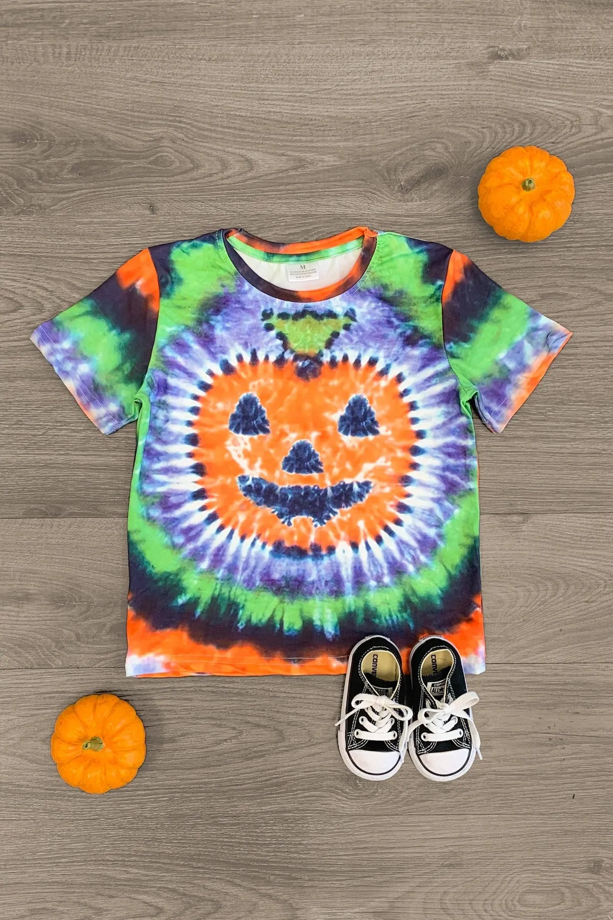 Tie Dye Pumpkin Short Sleeve Top