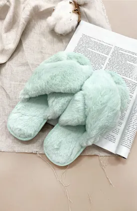 Tranquil Fluffy Slippers Mint