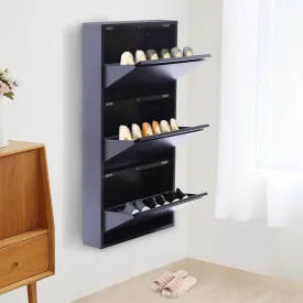 valiant 3 Drawer Shoe Storage Metal Cabinet - Wall Mounted Modern Shoe Rack-No-Assembly!