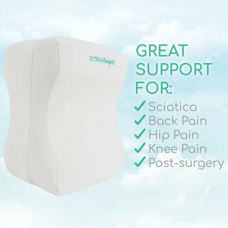 Vive Health Xtra-Comfort Memory Foam Knee Pillow - White