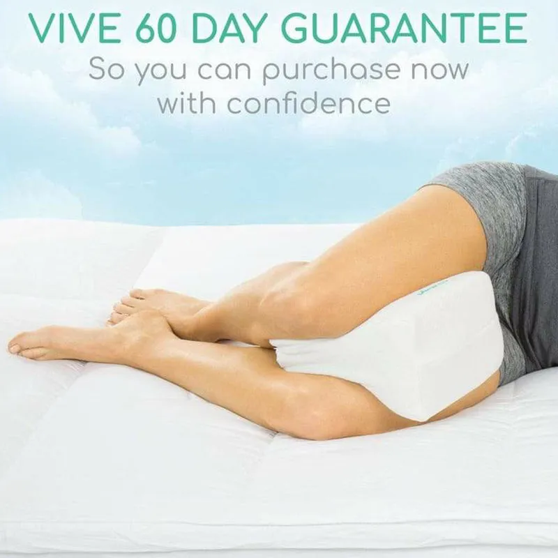 Vive Health Xtra-Comfort Memory Foam Knee Pillow - White