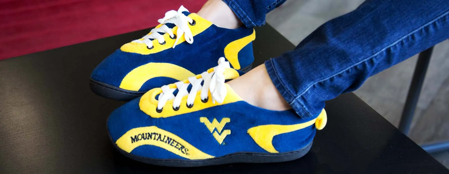 West Virginia Mountaineers All Around Rubber Soled Slippers