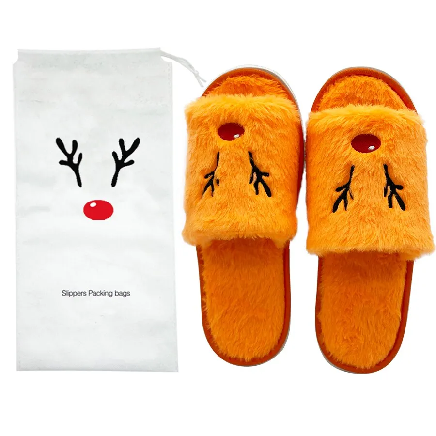 Women Christmas Slippers Plush Shoes