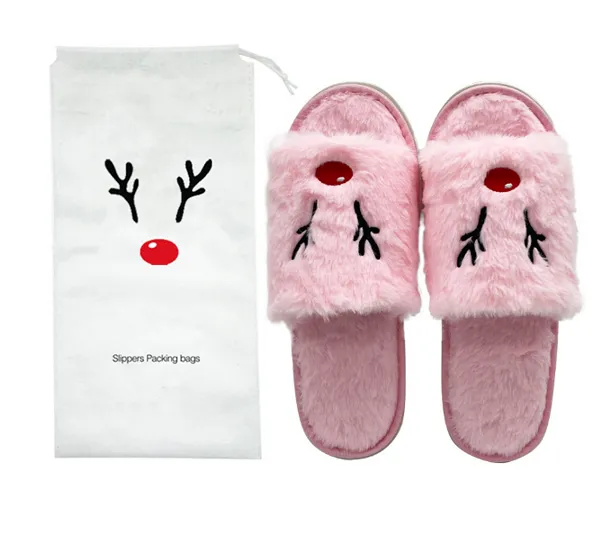 Women Christmas Slippers Plush Shoes