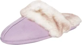 Women's Comfortable Faux Fur House Slipper Scuff with Memory Foam and Anti-Skid Sole