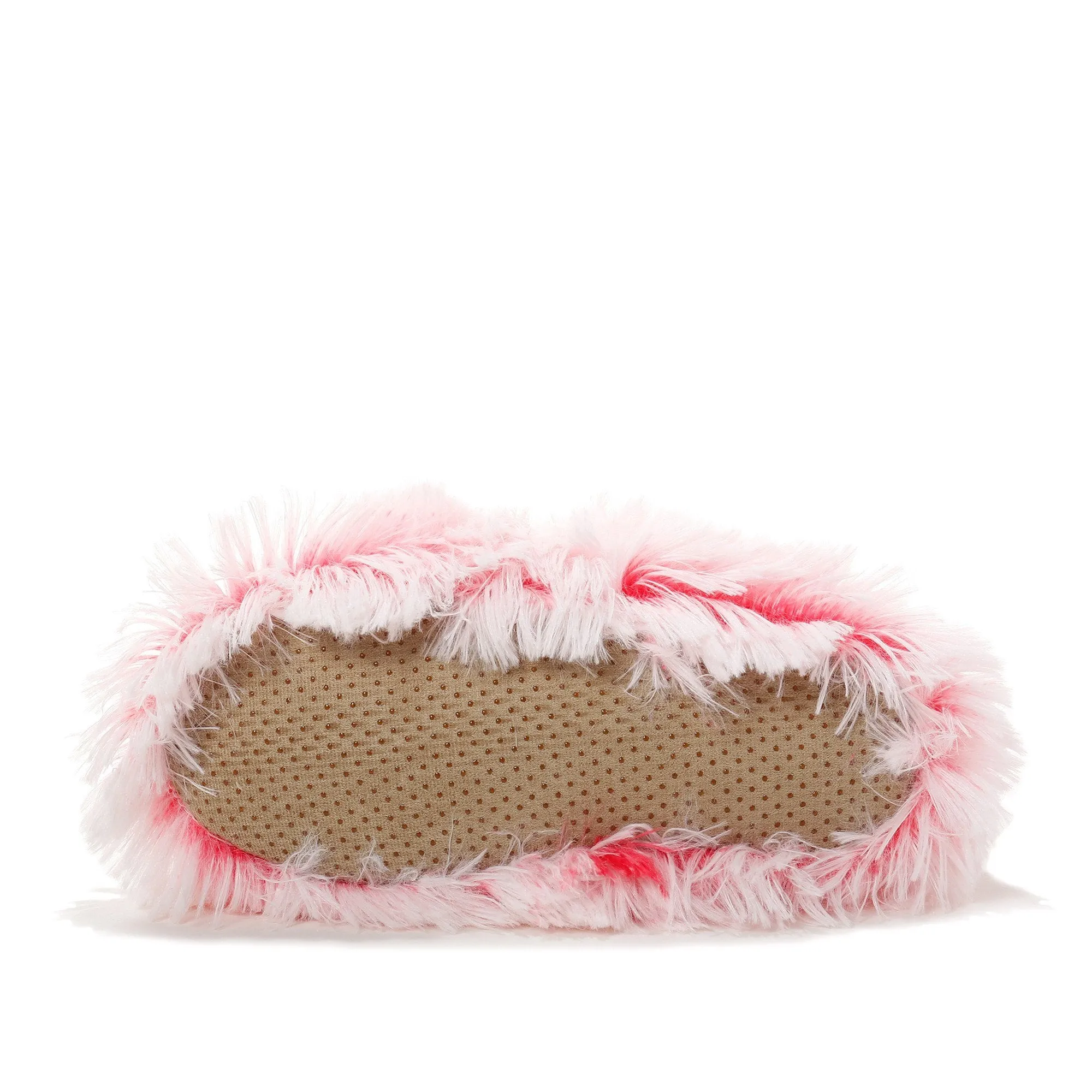 Women's Hi-Fashion Two Tone Faux Fur Boot Slipper - Pink Poodle